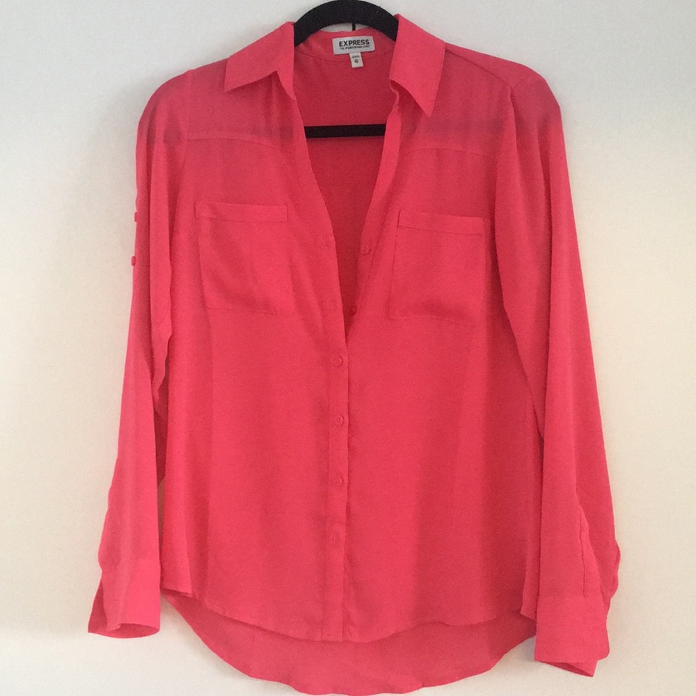 Like new pink Express Portofino convertible shirt